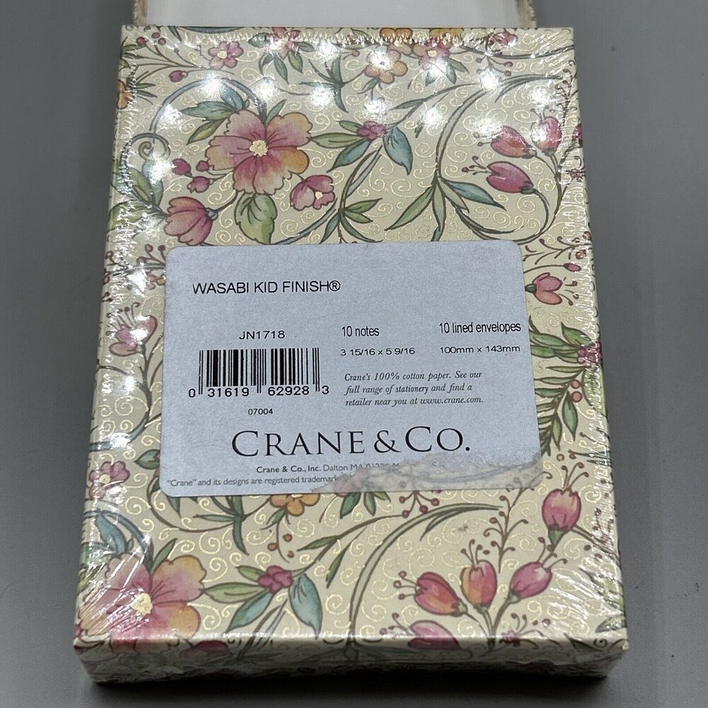 CRANE &‎ CO Invitation Set Of 10 Cards & 10 Envelopes Wasabi KID FINISH - Picture 2 of 3